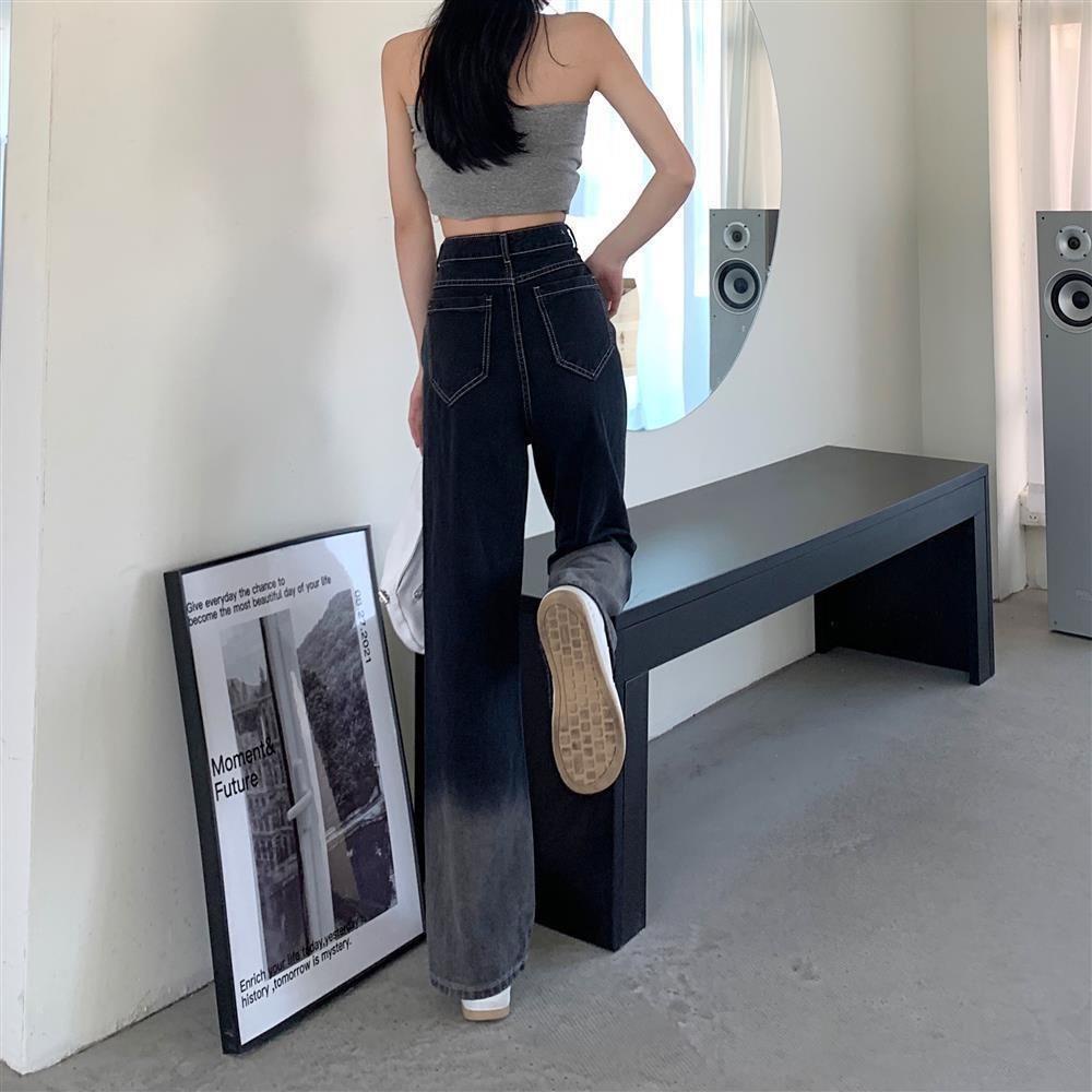 Quần Dài Dáng Rộng Màu Đen Gradient Phong Cách Đường Phố Hàn Quốc Thời Trang Mùa Hè Cho Nữ