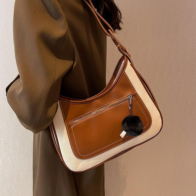 Ielgy Túi bucket Đeo Chéo Phủ Lông Phong Cách retro Thời Trang Nữ