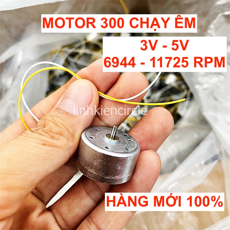 Động cơ motor 300 DC mới 3V - 5V dòng điện nhỏ cho quạt mini pin mặt trời chạy êm - LK0459