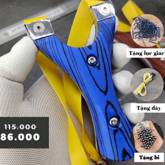 Ná Cao Su Cao Cấp Giá Rẻ, Ná DORY Cán Thép Cao Cấp Ốp Nhựa Nhám Vân Gỗ Chạc 7.2 Tặng Kèm Lục Giác, Dây Ná + Bi