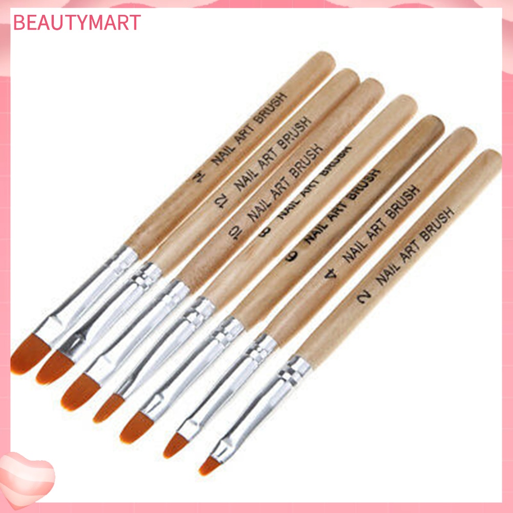 Bộ 7 Cọ Vẽ Móng Tay Bằng Gỗ Chuyên Dụng Cho Làm Nail