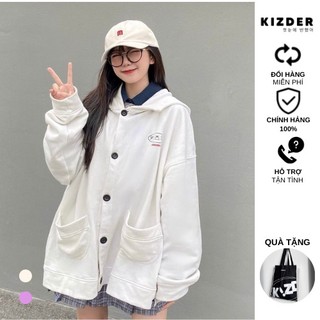 Áo Khoác Cardigan Nỉ Có Nón KIZDER Unisex Nam Nữ Form Rộng, Chất liệu co dãn, áo mịn, đơn giãn