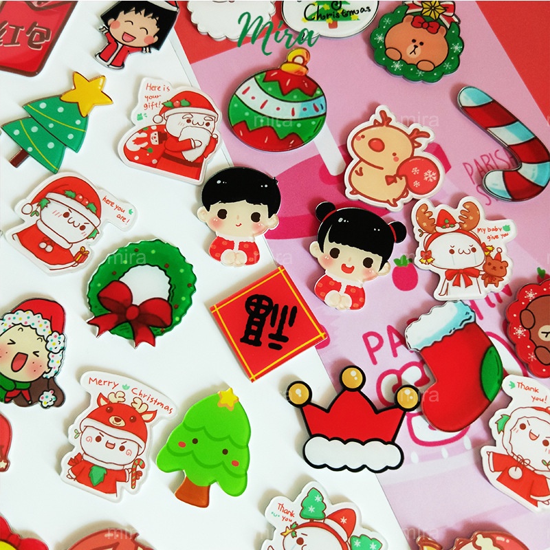 Ghim Cài Noel, Lễ Tết, Đám cưới, Huy Hiệu Acrylic, Pin Cài Áo, Trâm Cài Balo Đi Học Cực Cute Mẫu Tự Chọn MIRA-GC00808⁵