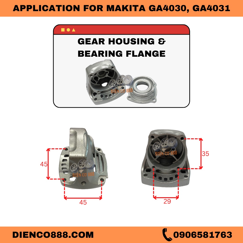 Bộ đầu nhôm bưởng mài Makita 4030 (GA4030) và 4031 (GA4031) (2 chi tiết)
