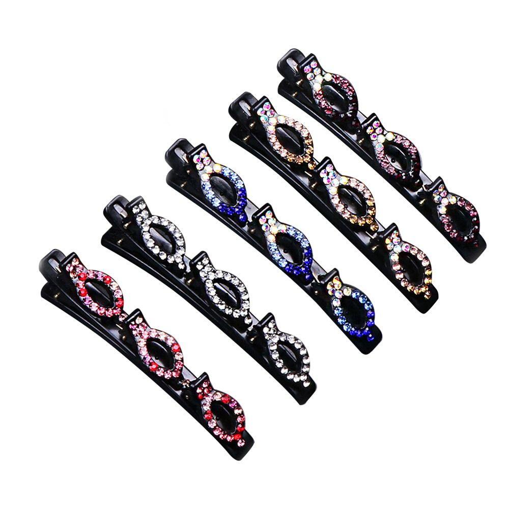 ROWANS Set 2 / 5 Kẹp Tóc Vải Satin Đính Đá Thời Trang Nữ Tính