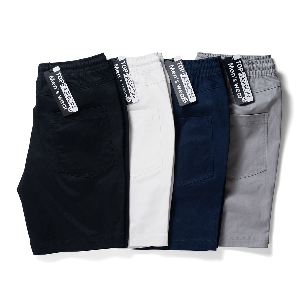 Quần short kaki Nam TOP MEN mềm mại,co giãn,cạp chun,thoáng mát, form chuẩn.