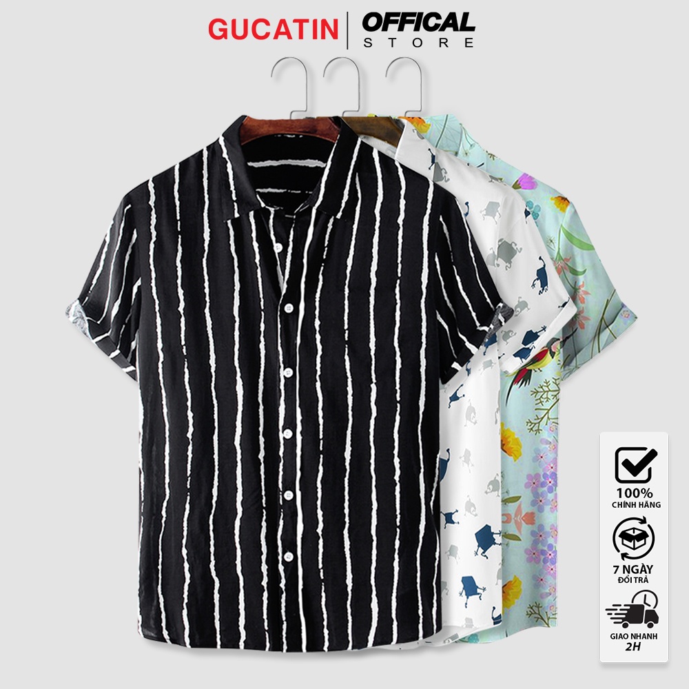 Áo sơ mi GUCATIN nam nữ form rộng, áo unisex vải lụa xịn thoáng mát
