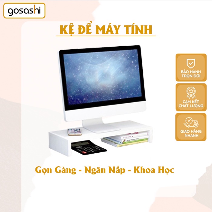 Kệ Gỗ Để Màn Hình Máy Tính, Lap Top Cho Bàn Làm Việc Gosashi Store