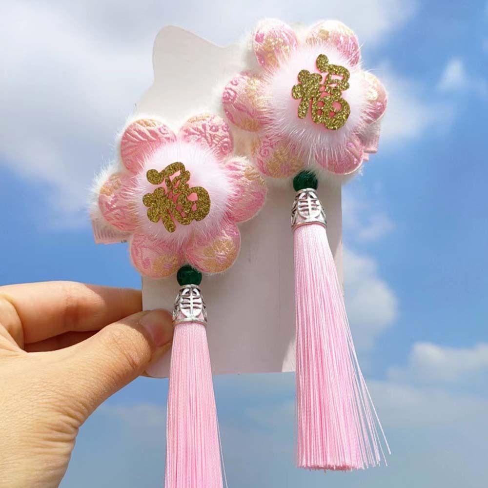 Kẹp Tóc Hình Nơ Phong Cách Trung Hoa Mừng Năm Mới Cho Bé Gái