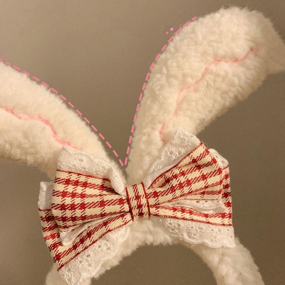 ANEMONE Băng Đô Cài Tóc Phủ Lông Đính Nơ Họa Tiết Hoạt Hình Phong Cách Retro Thời Trang Thu Đông Cho Nữ