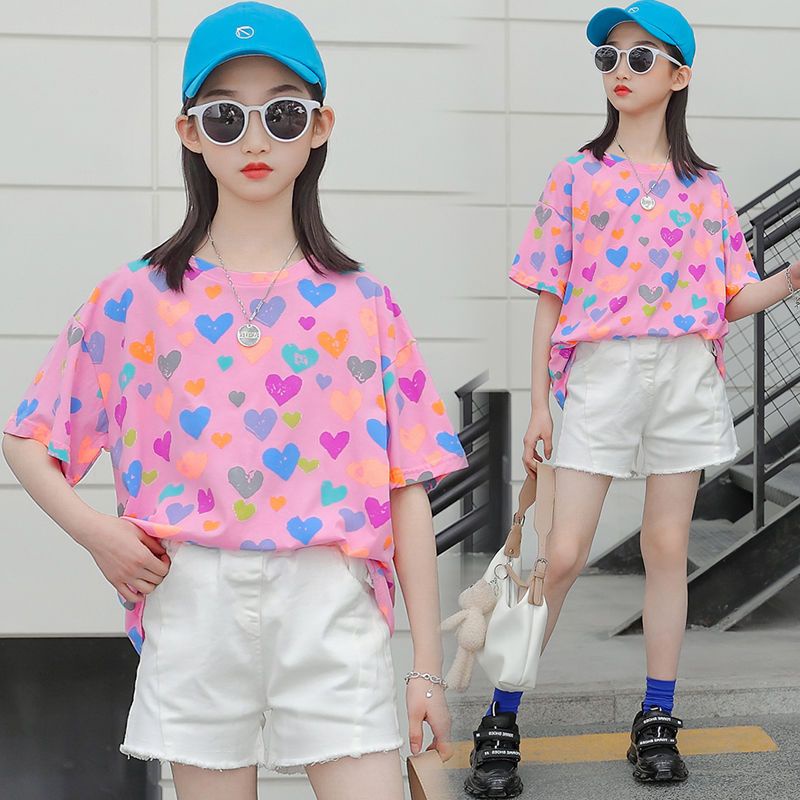 Áo Thun Tay Ngắn Dáng Rộng Thời Trang Mùa Hè Mới 2022 Dành Cho Bé Gái