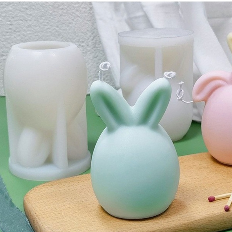 Khuôn Làm Nến DIY Bằng Silicone Không Dính Hình Thỏ Siêu Dễ Thương