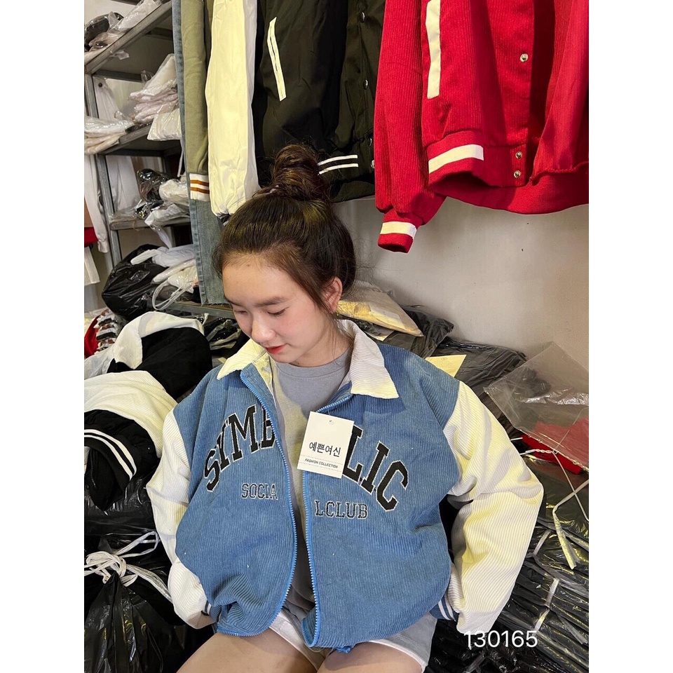 (HCM) ÁO KHOÁC NHUNG TĂM SYMBOLIC THỜI TRANG HÀN QUỐC - FORM ÁO BOMBER SIÊU XỊN , HOTTREND CHO CÁC B