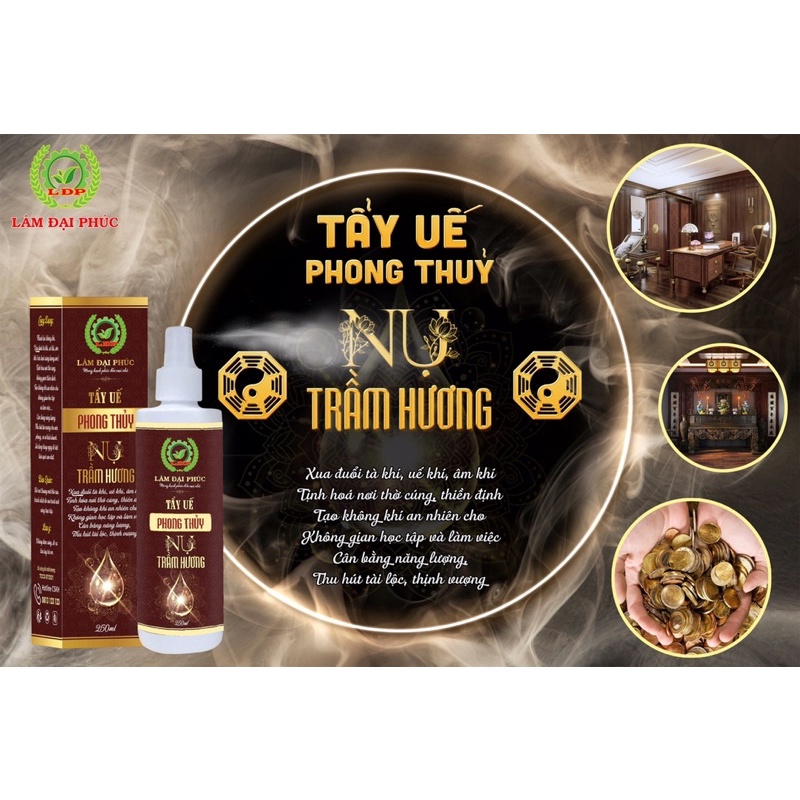 Xịt tẩy uế phong thuỷ, hương trầm chanh xả Lâm Đại Phúc