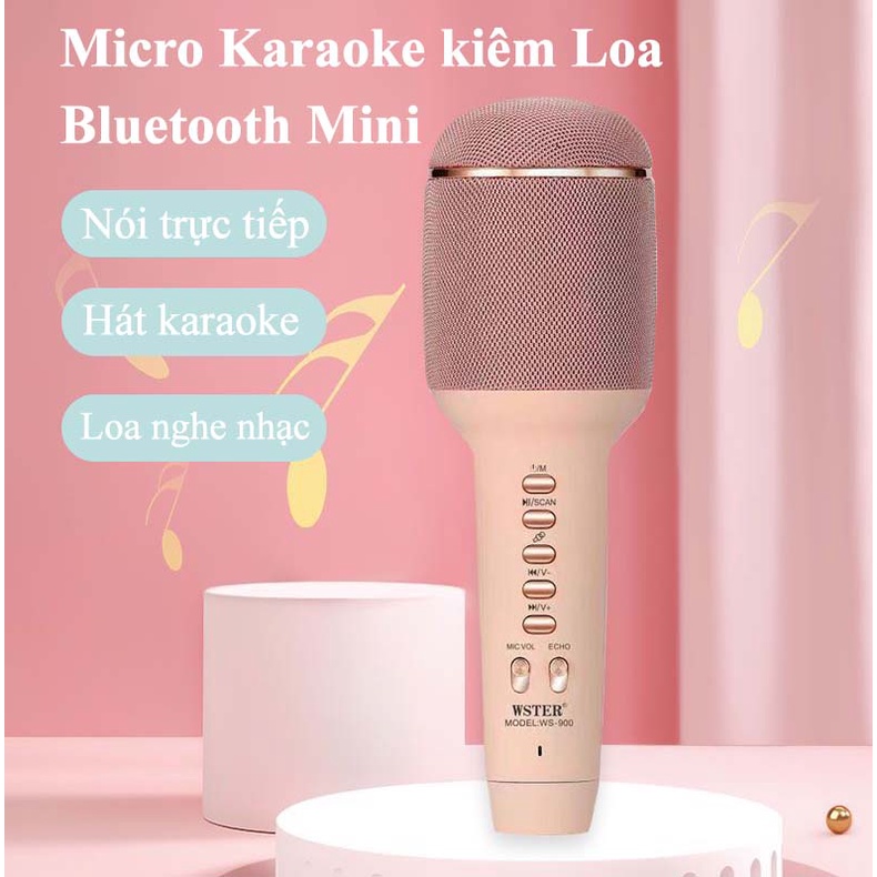 Micro Karaoke Bluetooth Cầm Tay Mic Hát Karaoke Không Dây Đa Năng Chất Lượng Cao Tiện Dụng Và Chuyên Nghiệp Mic Ws-900