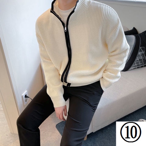 Áo Khoác Cardigan Dệt Kim Dày Phong Cách Mới Dễ Phối Đồ Cho Nam