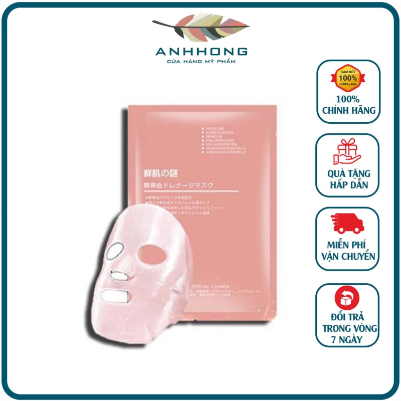 Mặt nạ nhau thai cừu cuống rốn tế bào gốc Nhật Bản Rwine Beauty dưỡng da, cung cấp độ ẩm, tái tạo collagen MN01