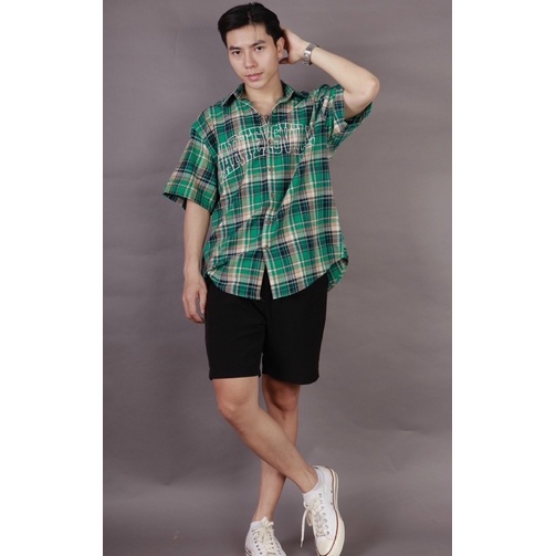 Sơ mi caro tay ngắn form rộng Nô Store