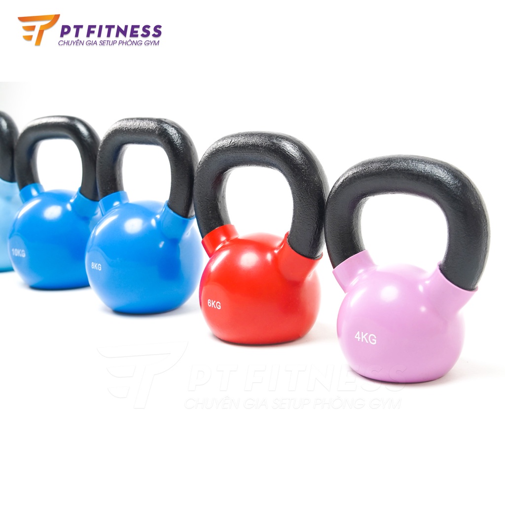 Tạ Bình Vôi,Tạ Quai Xách, Tạ ấm 16KG - KETTLEBELL Bọc Cao Su Cao Cấp Chính Hãng IRON BULL