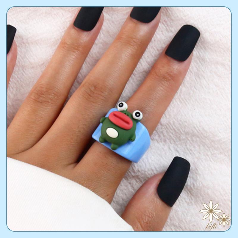 Mới Nhẫn Hở Hình Quái Vật Hoạt Hình Bằng Nhựa Resin Dễ Thương Thời Trang Mùa Hè