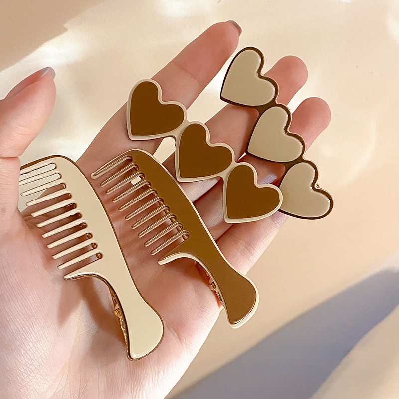 Kẹp Tóc Màu Cà Phê Thời Trang Thu Đông Hàn Quốc Dễ Thương