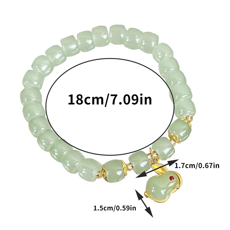 Aasleaty Vòng Tay Ngọc Bích Hình Thỏ Dễ Thương Sang Trọng Cho Nữ
