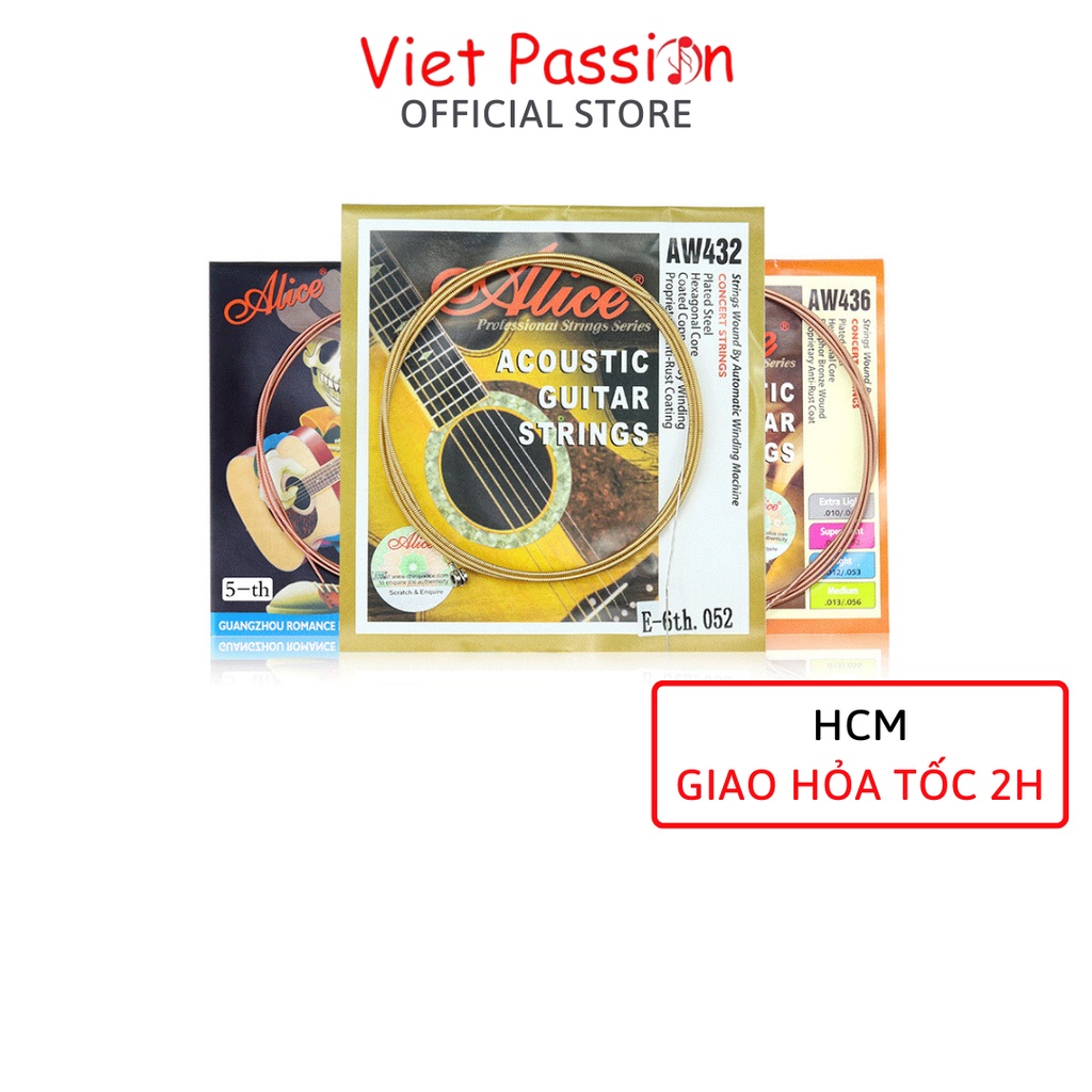 Dây lẻ acoustic Alice A206,AW436 AW432 cho đàn guitar dây lẻ 1,2,3 dây sắt chính hãng Viet Passion HCM