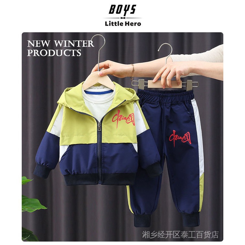 Bộ Đồ Thể Thao Hai Mảnh Có Khóa Kéo Phong Cách Trung Hoa Thời Trang Xuân Thu 2022 H8KL Dành Cho Bé Trai