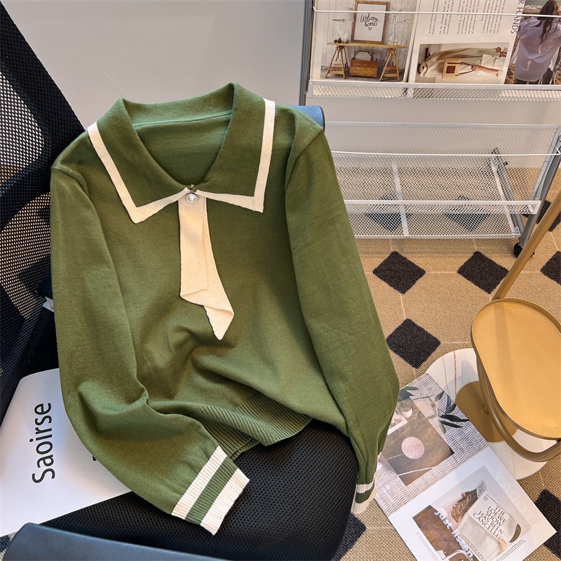 Áo SWEATER Dệt Kim Không Đường May Sang Trọng Phiên Bản Mới Của Em Bé HAN Mặc Vào Mùa Thu Đông