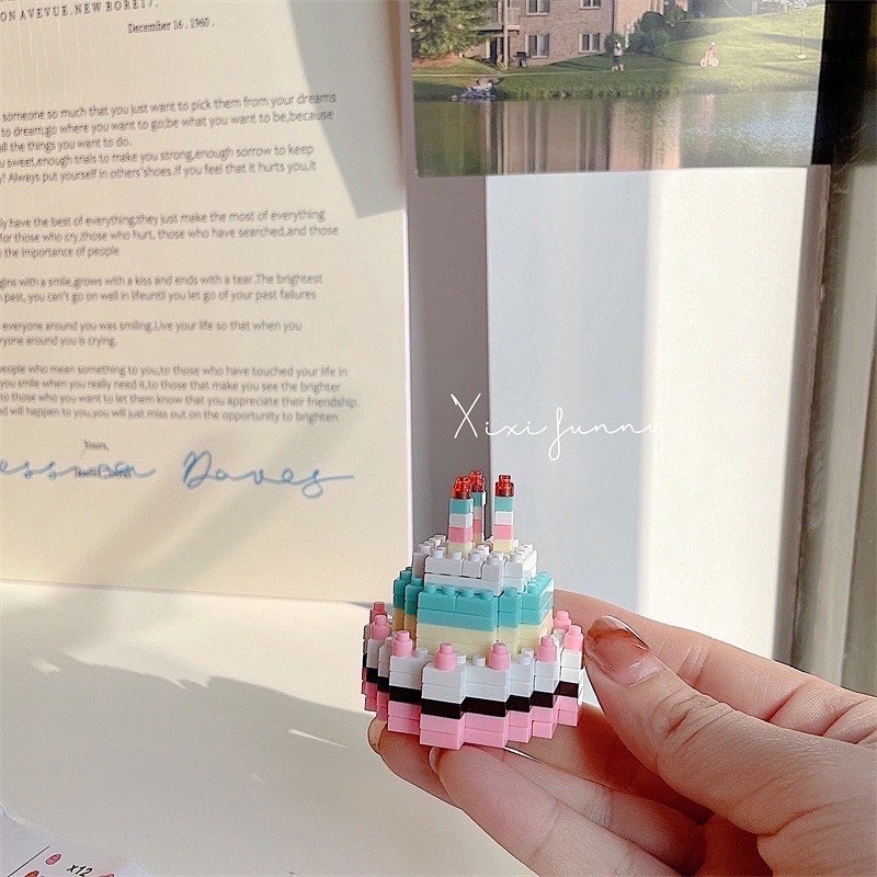 Đồ Chơi Lắp Ráp Hình Bánh Kem Sinh Nhật Mini DIY