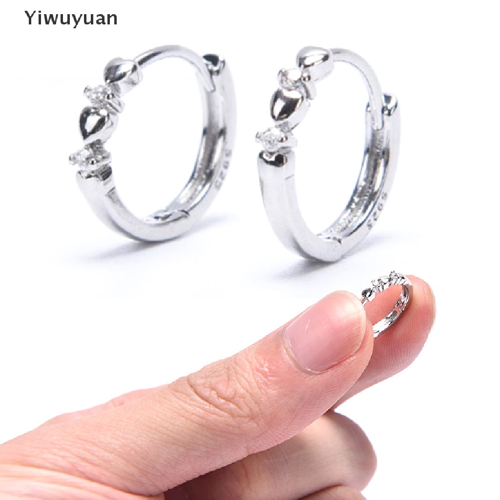< Yiwuyuan > Khuyên Tai Bạc 925 Hình Trái Tim Đốt Cháy Mỡ Thừa Giảm Cân