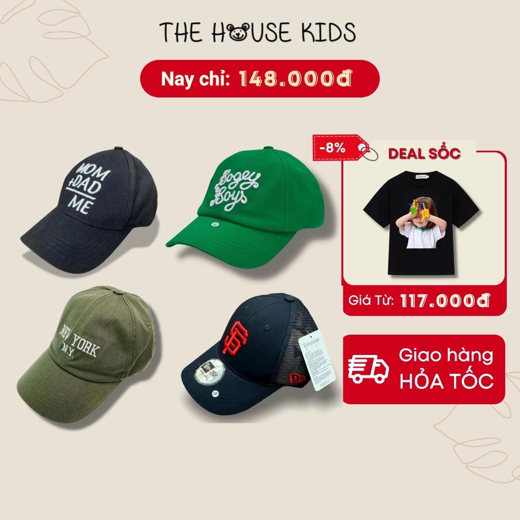 Mũ lưỡi trai cho bé - Nón kết trẻ em thêu chữ trắng THE HOUSE KIDS