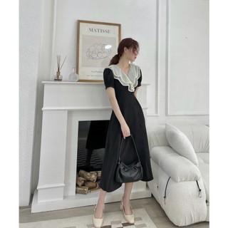 [Mela Dress] Đầm WAYO cổ sen nút bọc công sở thanh lịch