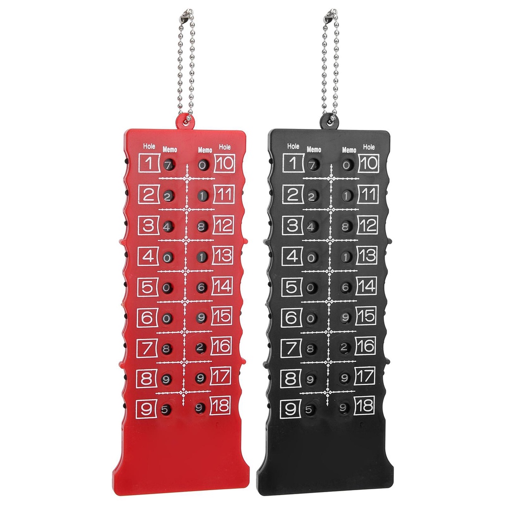 Set 2 Bảng Ghi Điểm Chơi Golf 18 Lỗ Màu Đỏ Đen