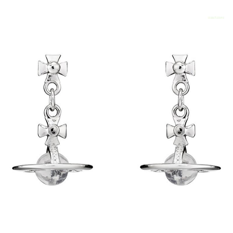 San * Khuyên Tai Dạng Nụ Mặt Thánh Giá Đính Pha Lê Trong Suốt Phong Cách Retro Cho Nữ