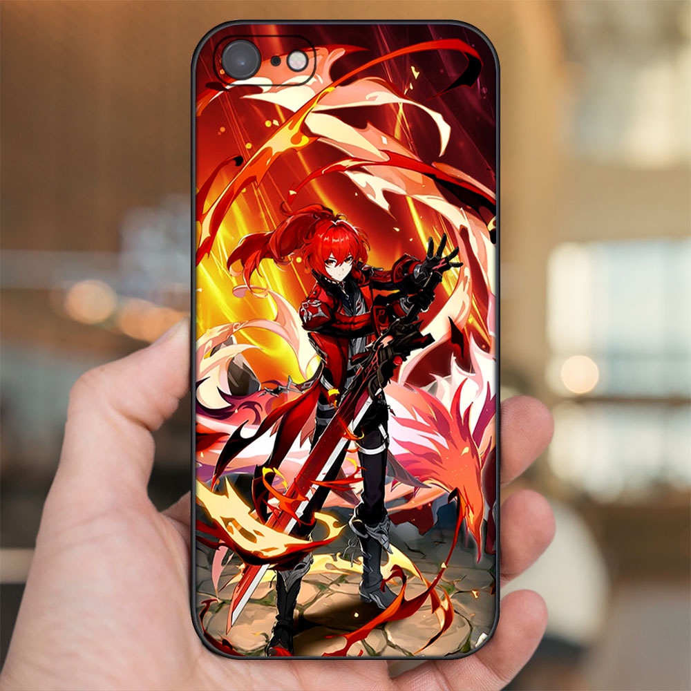 Ốp lưng iPhone 7, 8 dẻo đen cạnh vuông in hình Diluc Genshin Impact
