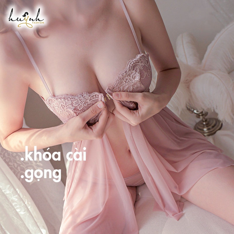 Váy Ngủ Ren Có Gọng Nâng Ngực Khóa Cài Trước Sexy Gợi Cảm - N57