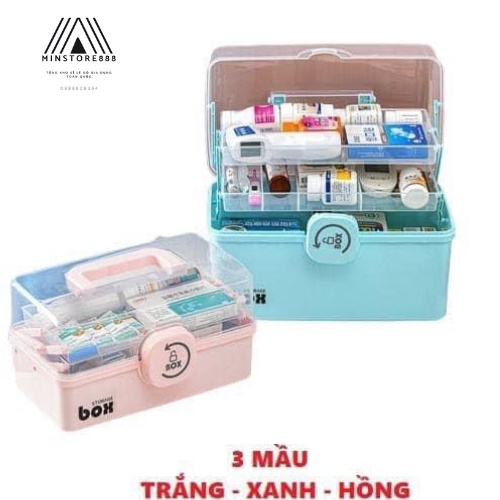 Tủ thuốc gia đình, tủ thuốc gia đình treo tường , Hộp đựng thuốc y tế 3 tầng