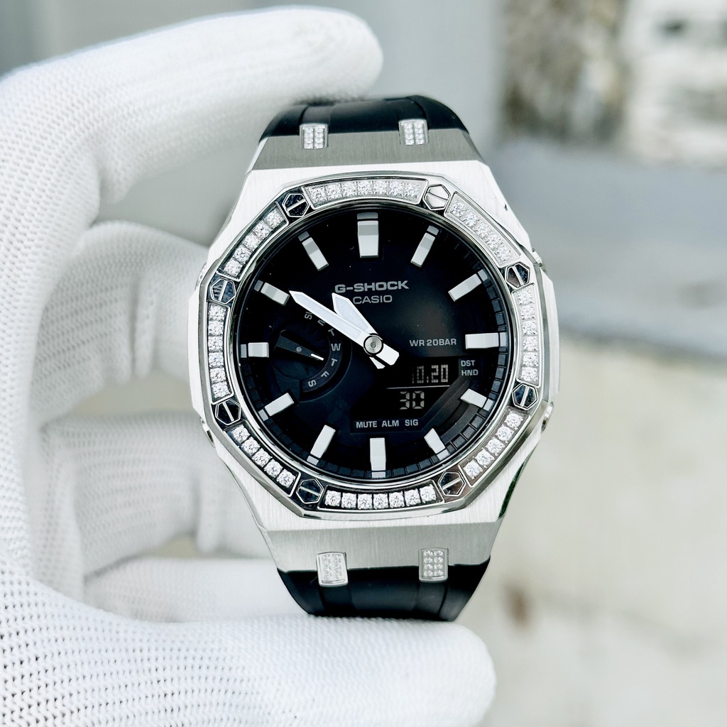 Đồng hồ nam dây nhựa Casio G Shock GA 2100G Viền Diamond