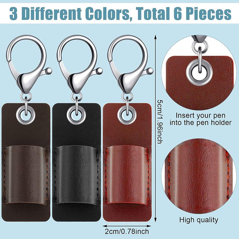 Bộ 3 Túi Đựng Bút Bằng Da PU Có Dây Đeo Tiện Dụng