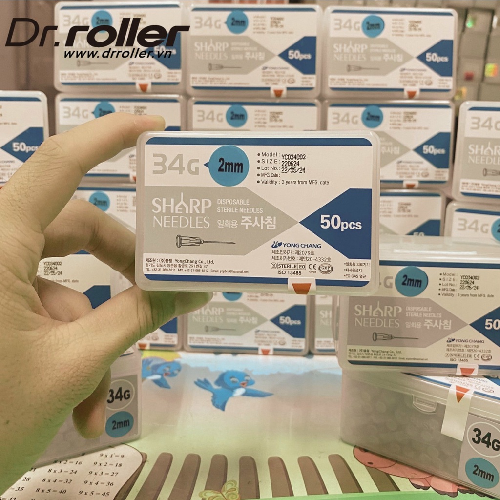 Lẻ 01 Đầu Kim Tiêm Meso 34G 2mm Sharp Needle Chính Hãng Hàn Quốc