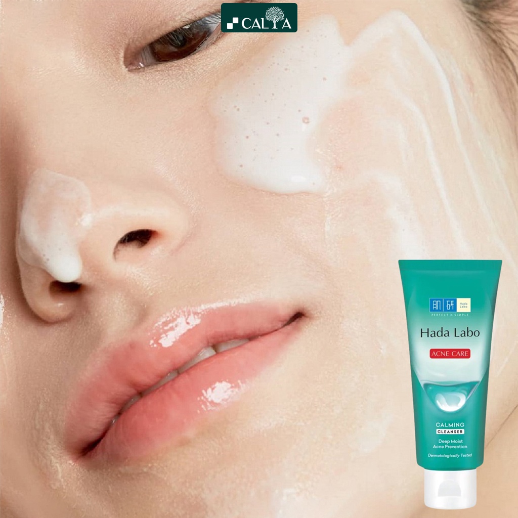 Sữa Rửa Mặt Hada Labo Màu Xanh Lá Cho Da Mụn, Nhảy Cảm, Giúp Da Trắng Mịn - Hada Labo Acne Care Cleanser 80g