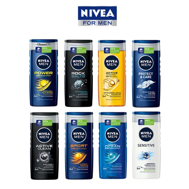 Sữa Tắm, Gội, Rửa Mặt  Thể Thao Dành Cho Nam Nivea Men Sport 24h Fresh Effect 400ml Hàng Nội Địa Đức