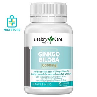 Viên uống bổ não ginkgo biloba 6000mg healthy care, 60 viên,