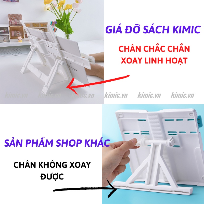 Giá đỡ sách để bàn KIMIC, Kệ đọc sách dày nặng trang trí decor bàn học, ngồi học đúng tư thế chuẩn