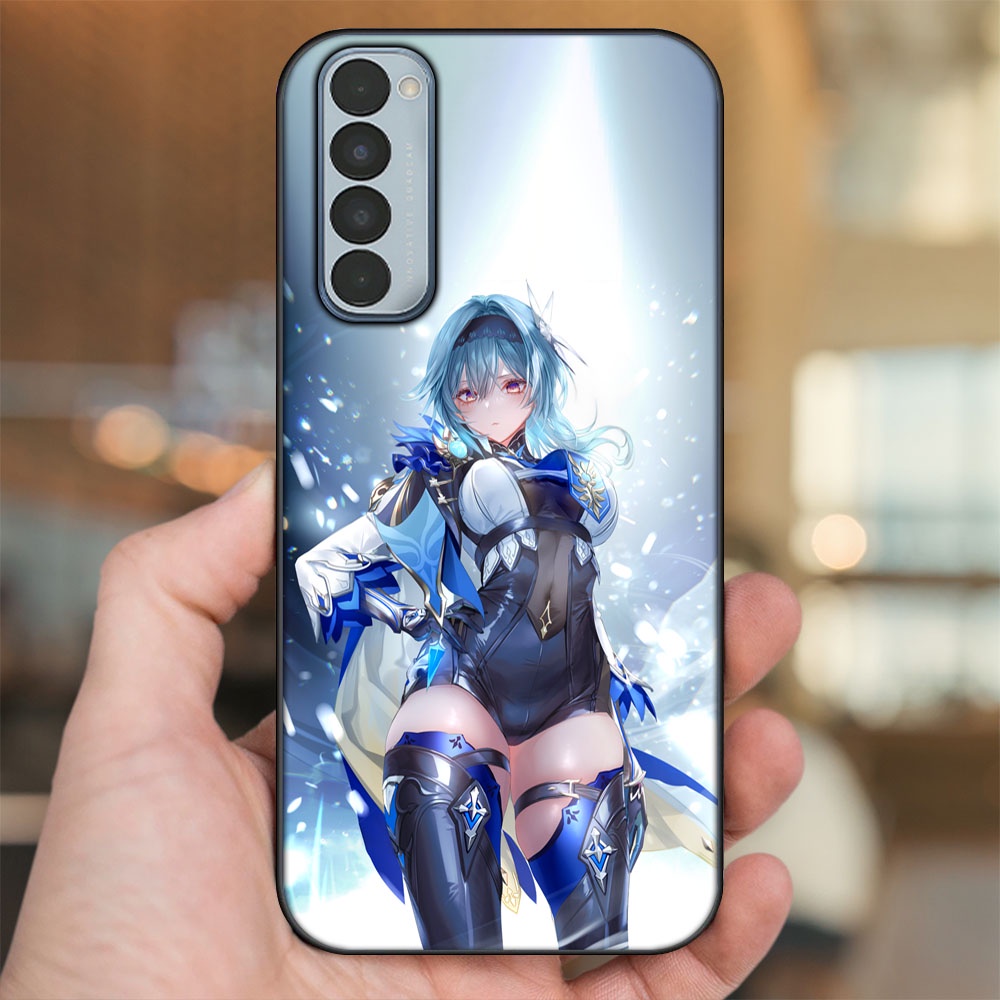 Ốp lưng Oppo Reno 4 Pro viền đen in hình Eula Genshin Impact