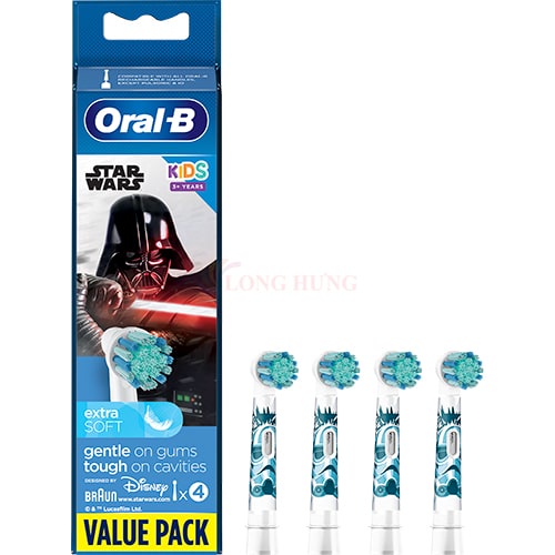 Đầu bàn chải thay thế bàn chải điện trẻ em Oral-B Disney Star Wars Extra Soft - Dễ dàng thay thế vào bàn chải điện