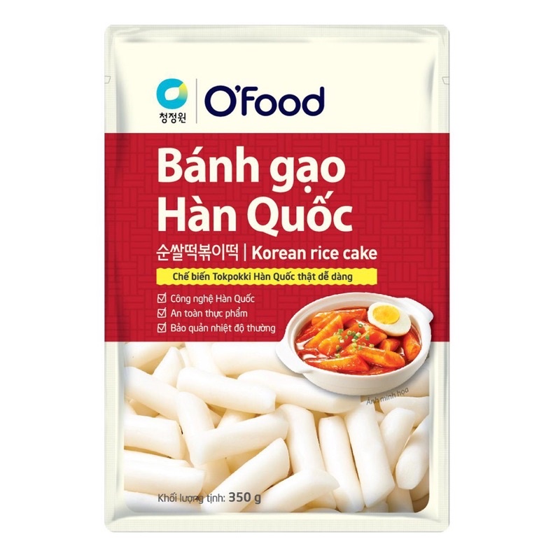 Bánh gạo làm tokbokki Hàn Quốc hãng O’food gói 350g date 7/12