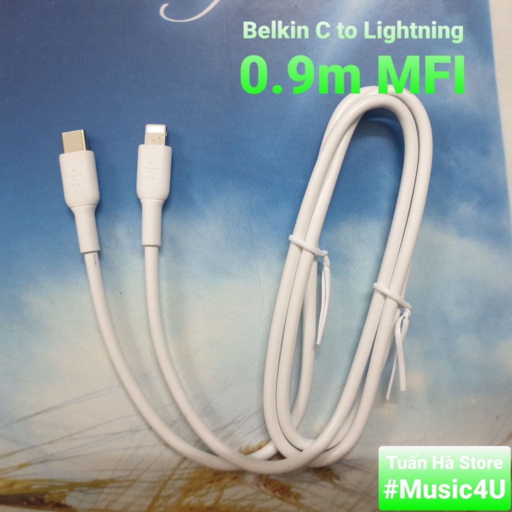 Dây cáp sạc nhanh USB Type C to ra L Belkin CAA004 30w Tuấn Hà Store