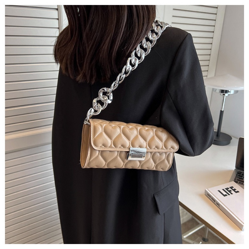 Túi Xách Đeo Vai Phối Dây Xích Dày Dặn Màu Trơn Kiểu Pháp Thời Trang Mùa Thu 2022 Gylb1669